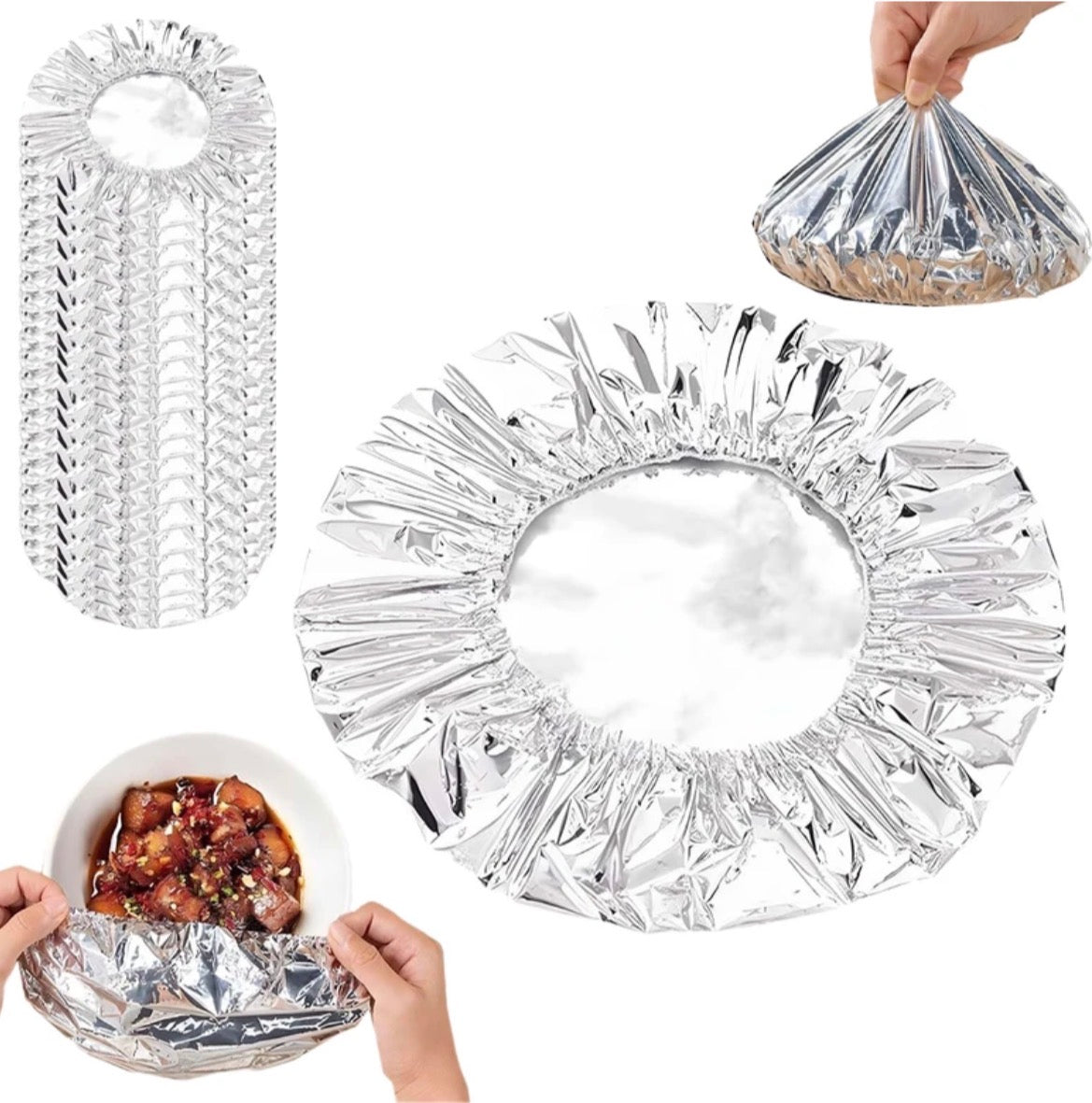 Reusable Aluminum Foil Food Cover / Elastic Bowl Cover