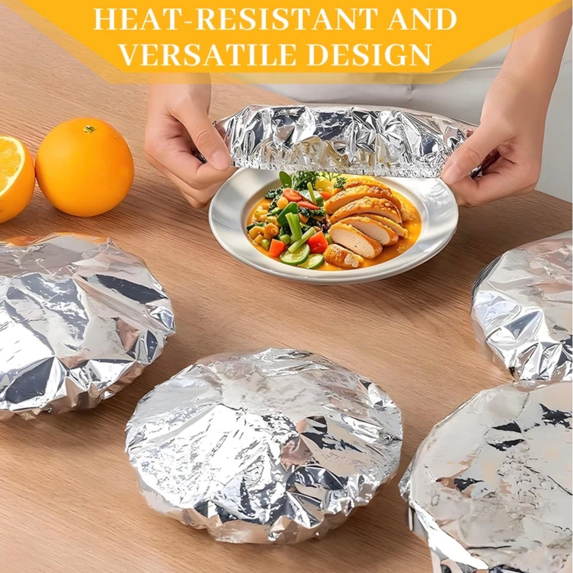 Reusable Aluminum Foil Food Cover / Elastic Bowl Cover