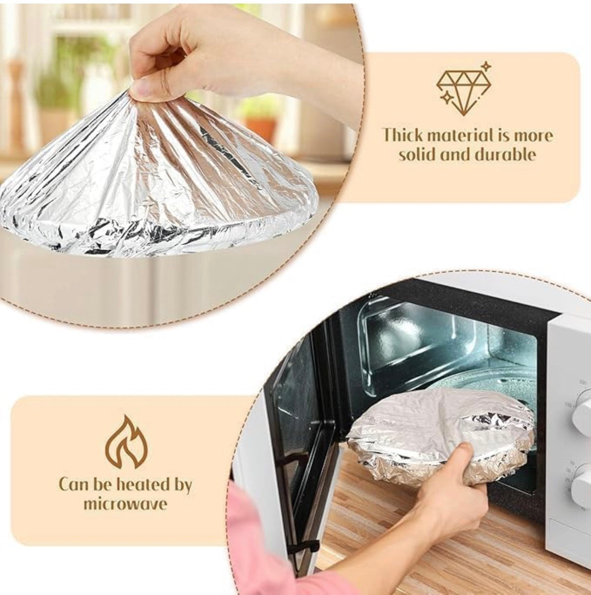 Reusable Aluminum Foil Food Cover / Elastic Bowl Cover